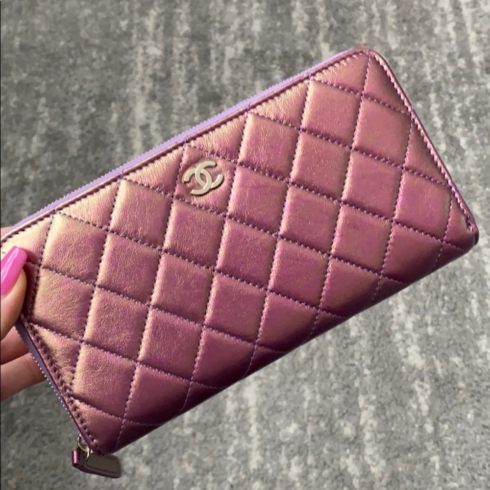 Chanel wallet purple iridescent